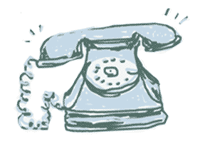 whimsical digital drawing of a rotary phone